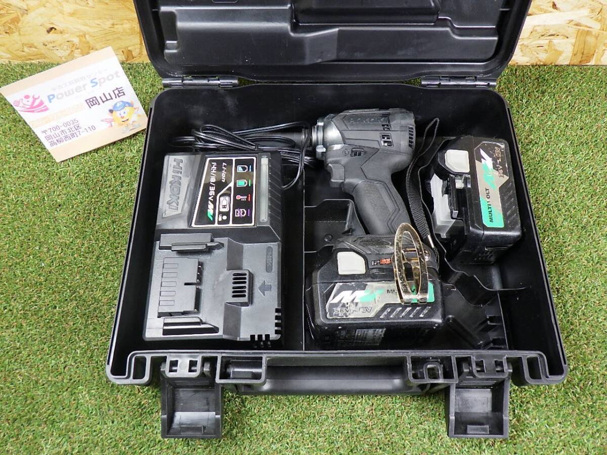 おすすめ★HiKOKI 18V 充電式 インパクトドライバー マルチボルト畜電池×2個、充電器、ケース付 WH18DC 中古品 250420拍卖