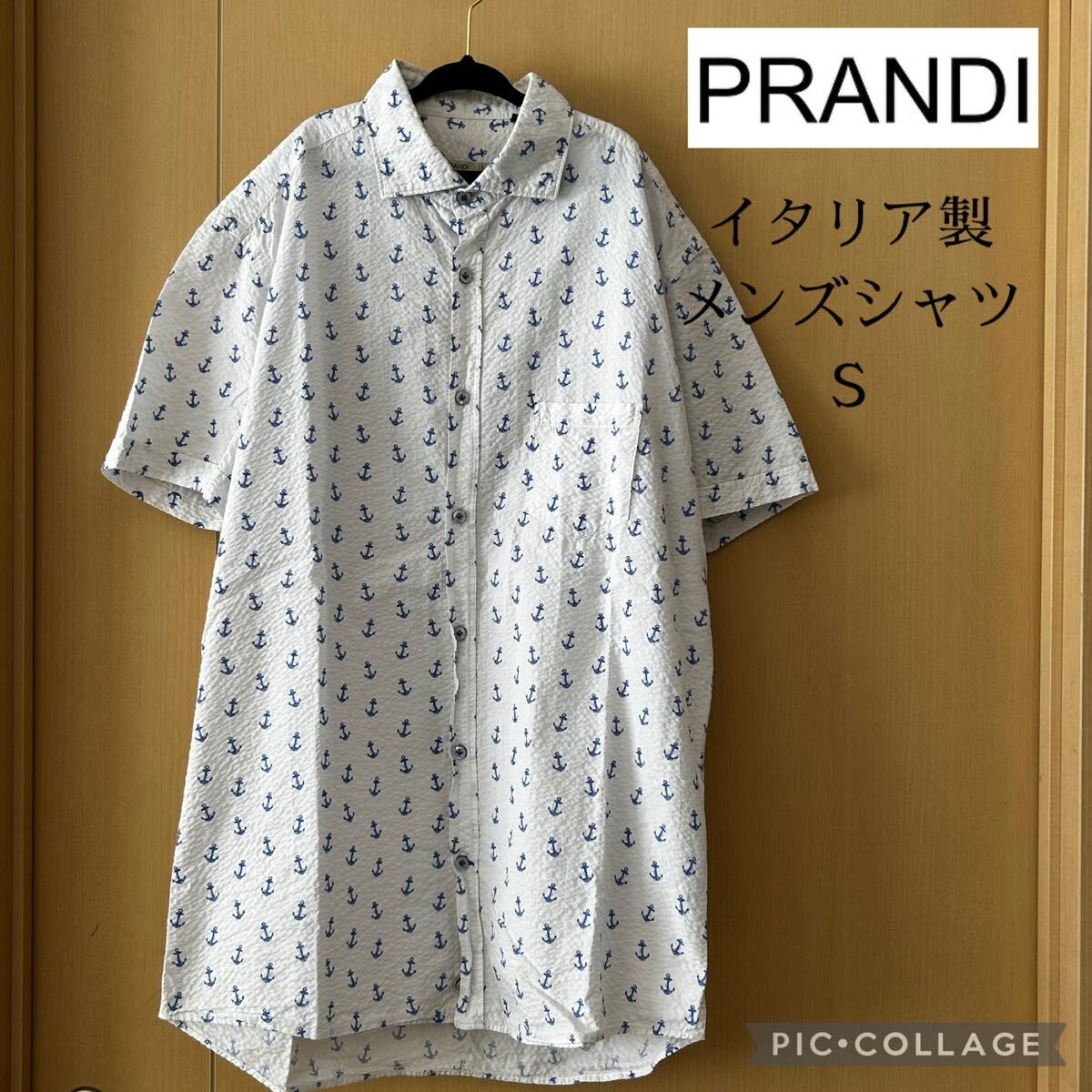 PRANDI イタリア製 半袖シャツ S マリン柄 総柄拍卖