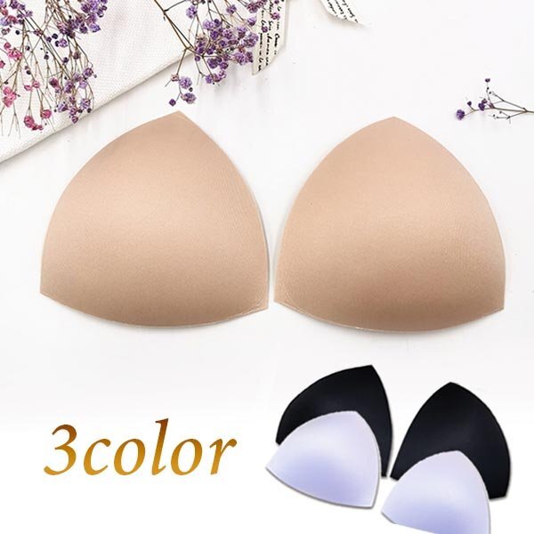 1ペア/2枚 】ブラパッド ブラインサートカップ ラジャーパッド 三角形 胸パッド ブラカップ 付け替え カップ取り外し フリーサイズ拍卖
