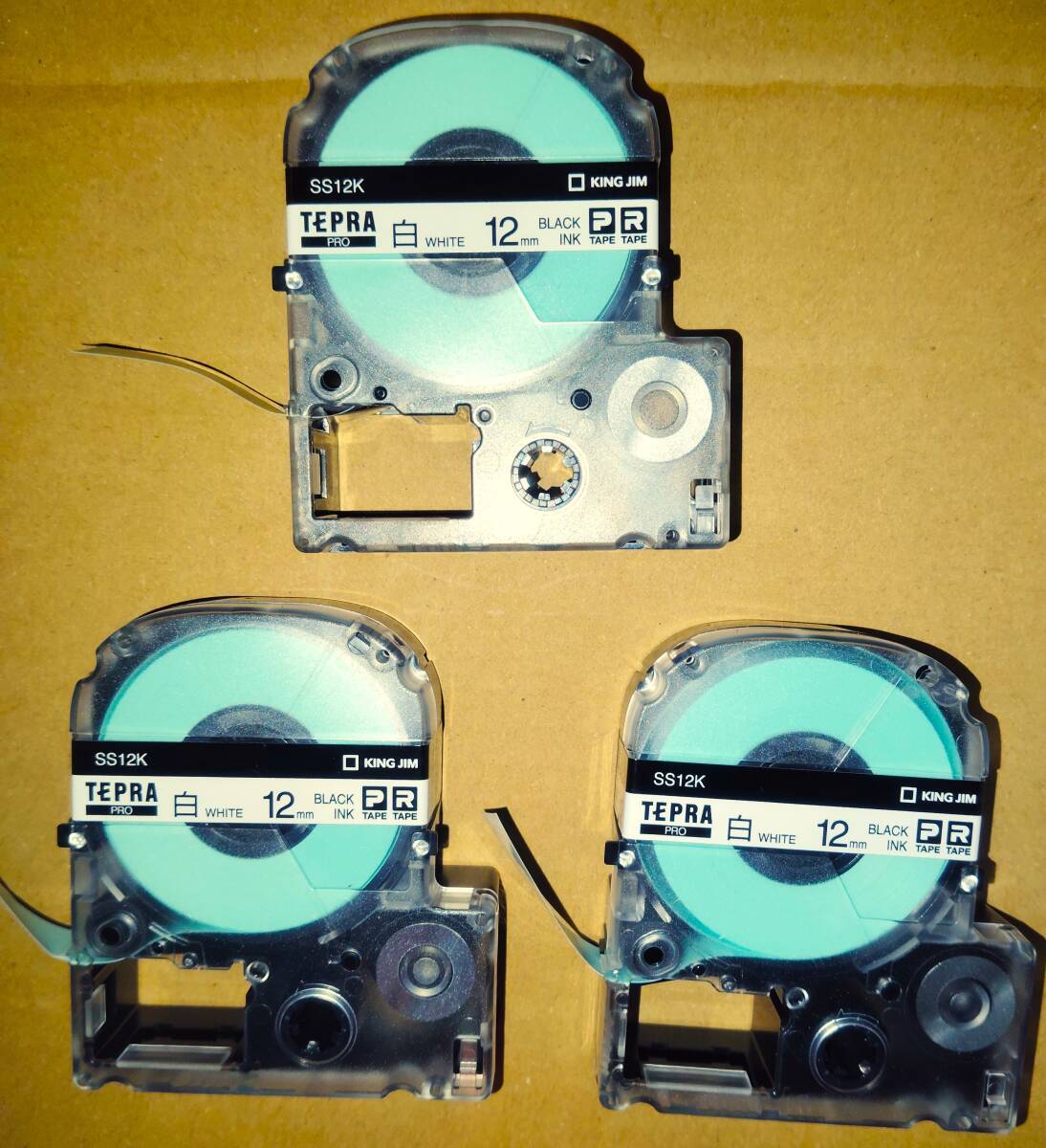 SS12K 3個セット TEPRA PRO【純正/新品未開封/ご希望個数】白(WHITE) 12mm キングジム(KING JIM) テプラ カートリッジ ラベル拍卖