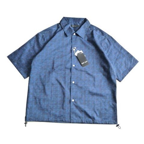 新品 裾ドロスト メッシュ DP 半袖 シャツ CHIP CLIP 青 メンズ Mサイズ シャカシャカ 紳士 拍卖