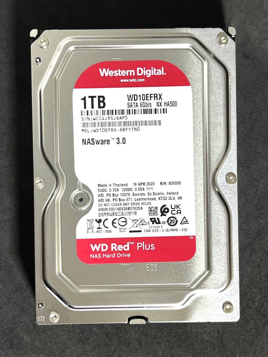 ★ 1TB ★【使用時間:9546h】 WD10EFRX / WesternDigital Red 2023年製 良品 WD AVコマンド対応 3.5インチ 内蔵 HDD SATA [管理■536A拍卖