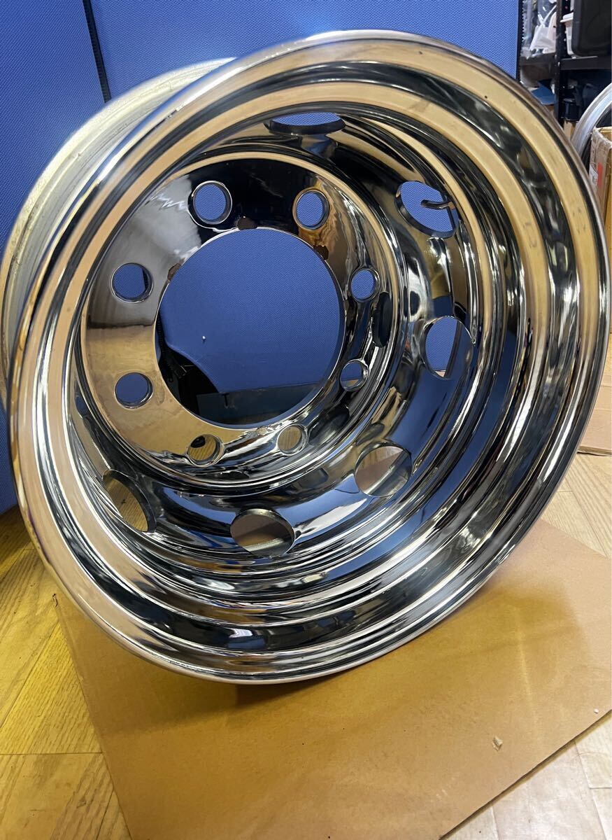 訳あり★大型 トラック 用★メッキホイール 19.5×6.75 8穴 ISO規格★リア1本★拍卖
