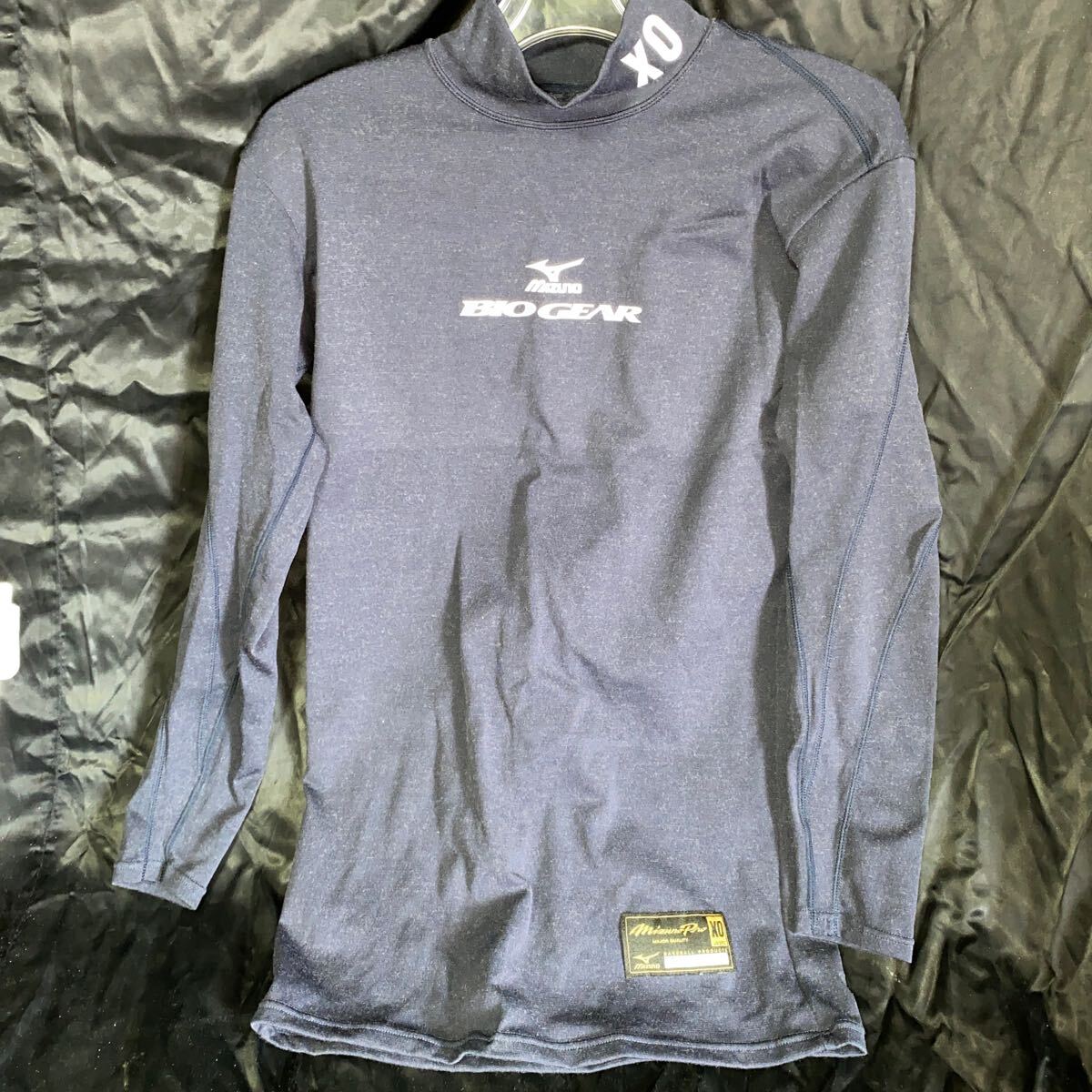 【新品未使用】MIZUNO アンダーウェア *サイズXO ネイビー スポーツ 運動 ハイネック アンダーシャツ拍卖