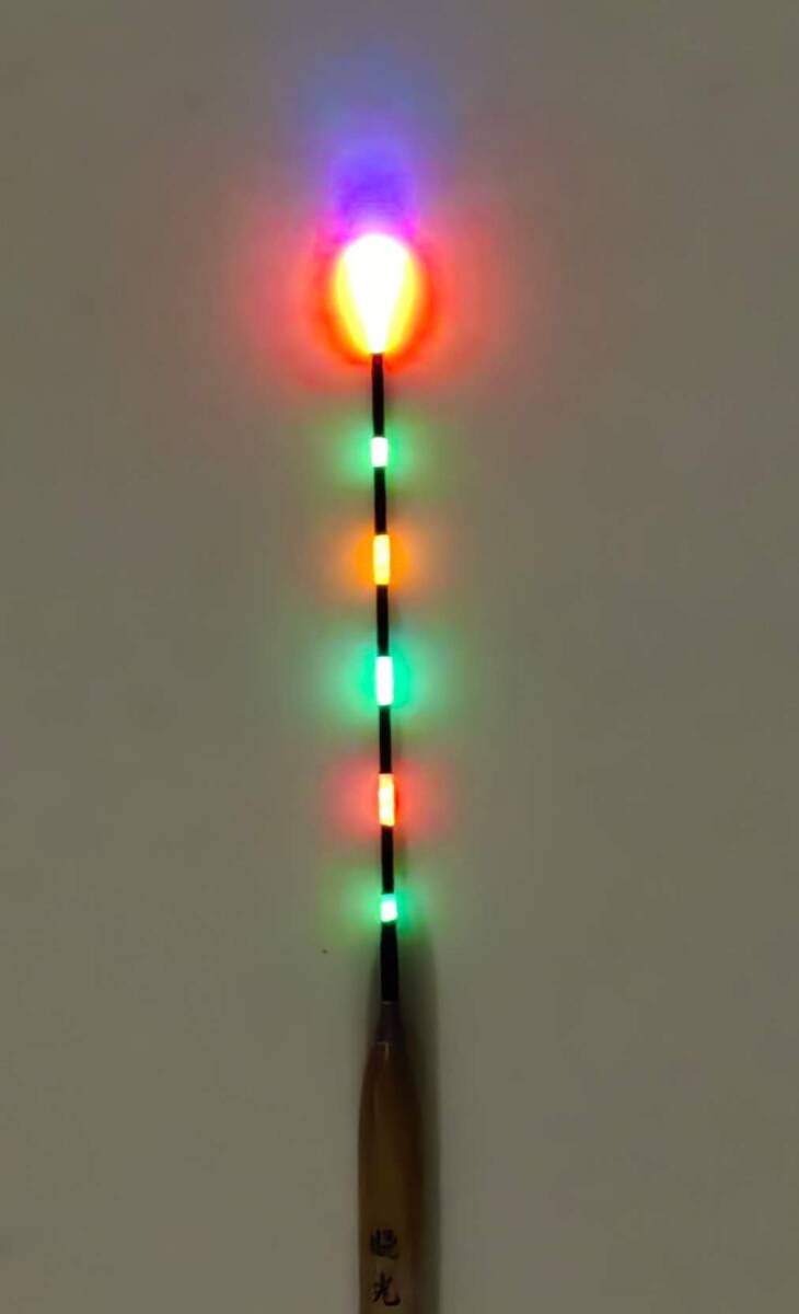 訳あり 赤/緑/オレンジ 3色 6点灯 浅ダナ釣り用 カヤ 電気浮子 電気ウキ ナイターウキ 全長約 20cm XGR2wk拍卖