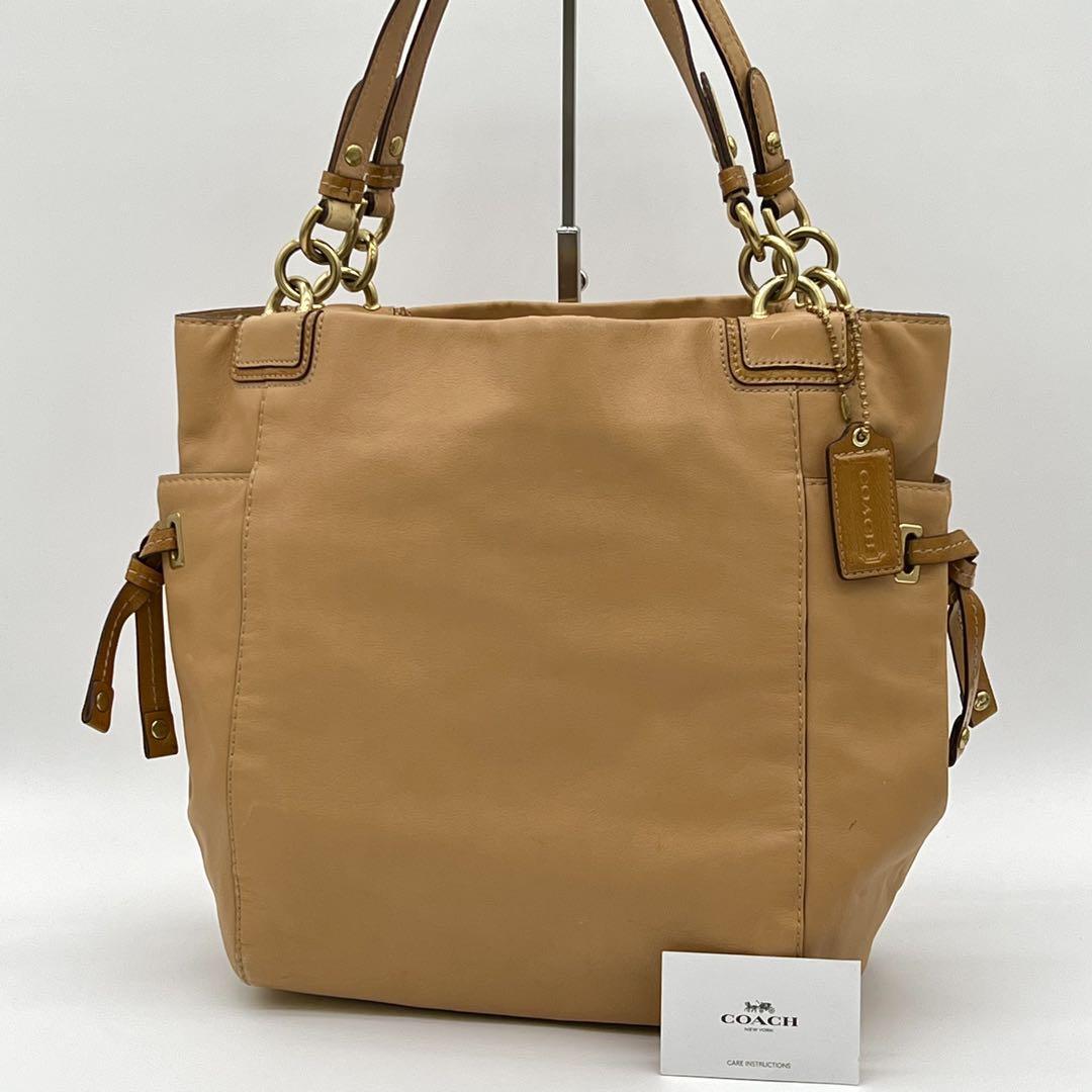 【良品】COACH コーチ ハンドバッグ トートバッグ A4収納可 肩がけ セミショルダーバッグ レザー レディース ブラウン BE050325F拍卖