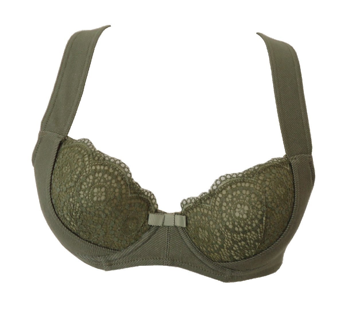 A70・カーキ 「美姿勢ブラジャー」 ワイヤー入り 補整下着 広幅ストラップ バッククロス 脇高 バストアップ 補正下着 新品拍卖