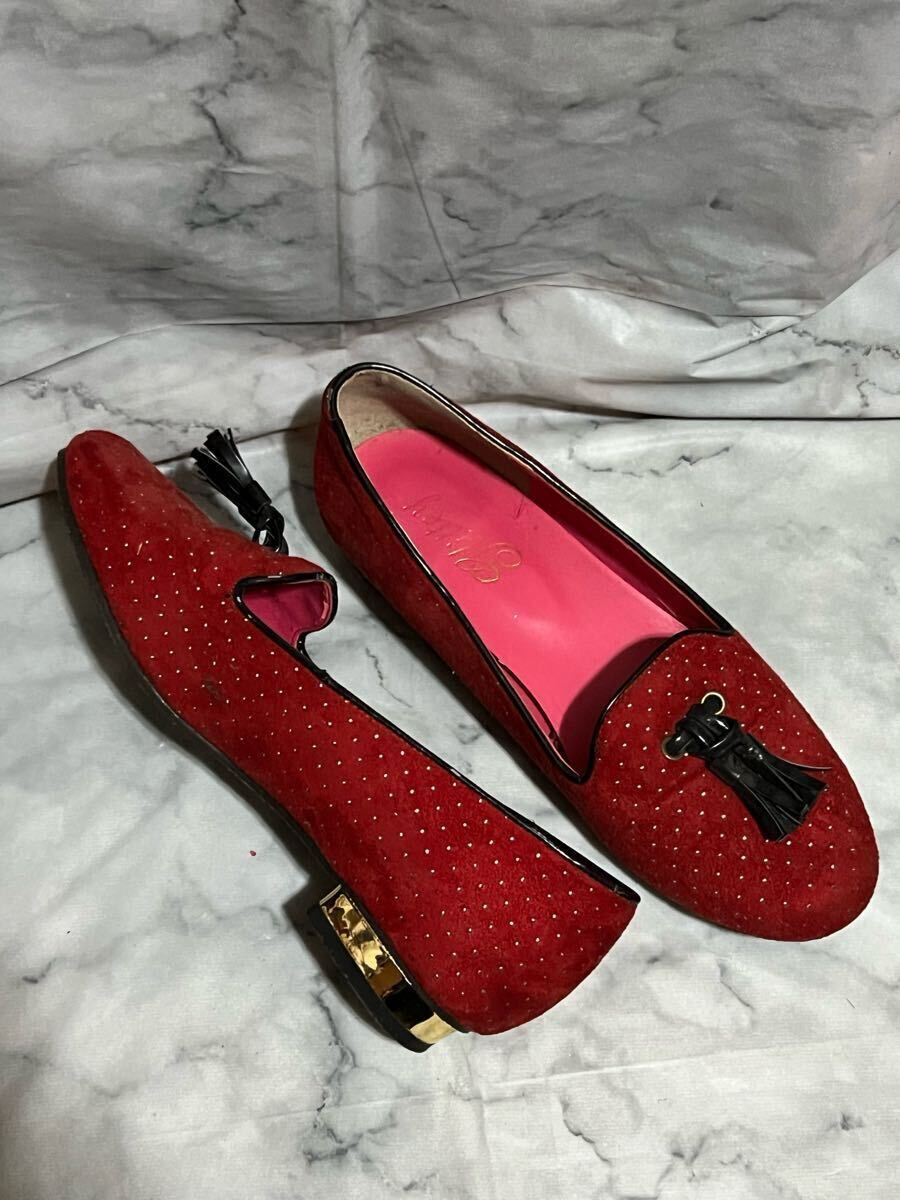 パンプス ローヒール レッド 24センチ パンプス拍卖