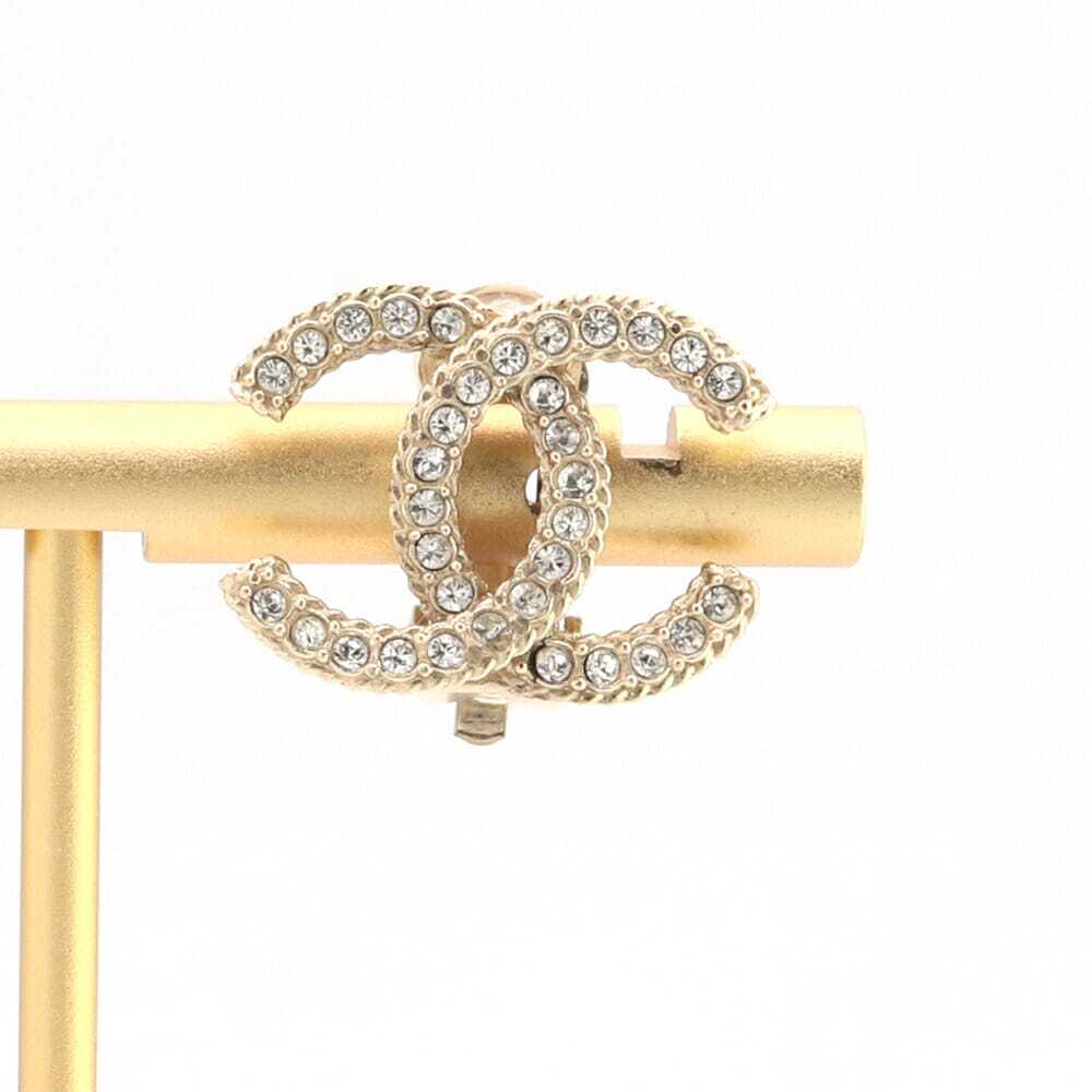 シャネル 片耳イヤリング マットゴールド メタル ラインストーン A19刻印 2019年モデル 中古 イヤー アクセサリー拍卖