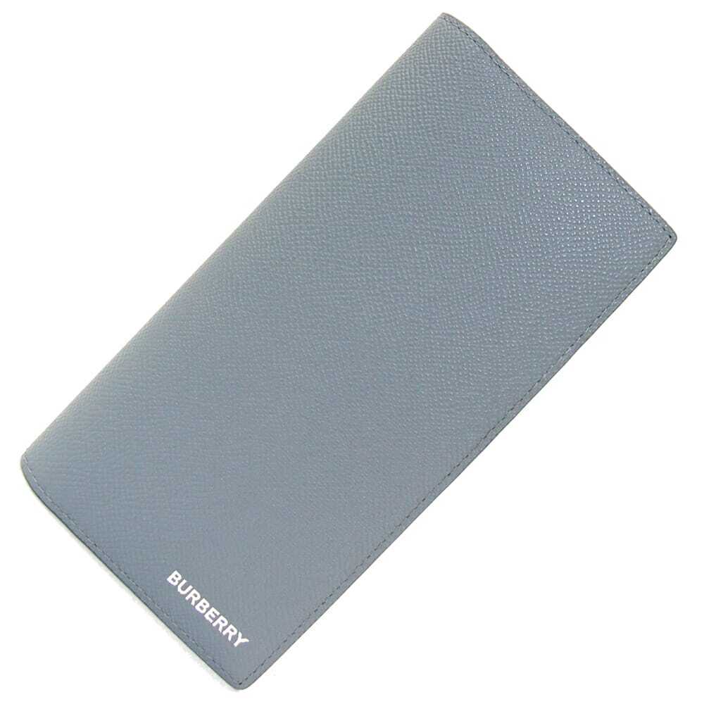 バーバリー 二つ折り長財布 キャベンディッシュ 8074278 グレー レザー 中古 ロングウォレット ロゴ メンズ 男性拍卖
