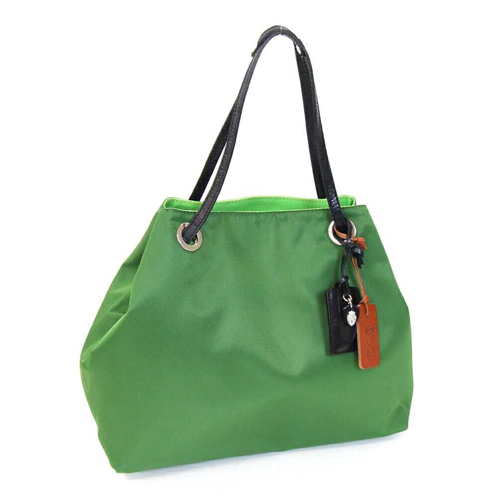 フェリージ ハンドバッグ グリーン ブラック ナイロン レザー 中古 軽量 肩掛け ショルダー 鞄 レディース 女性拍卖