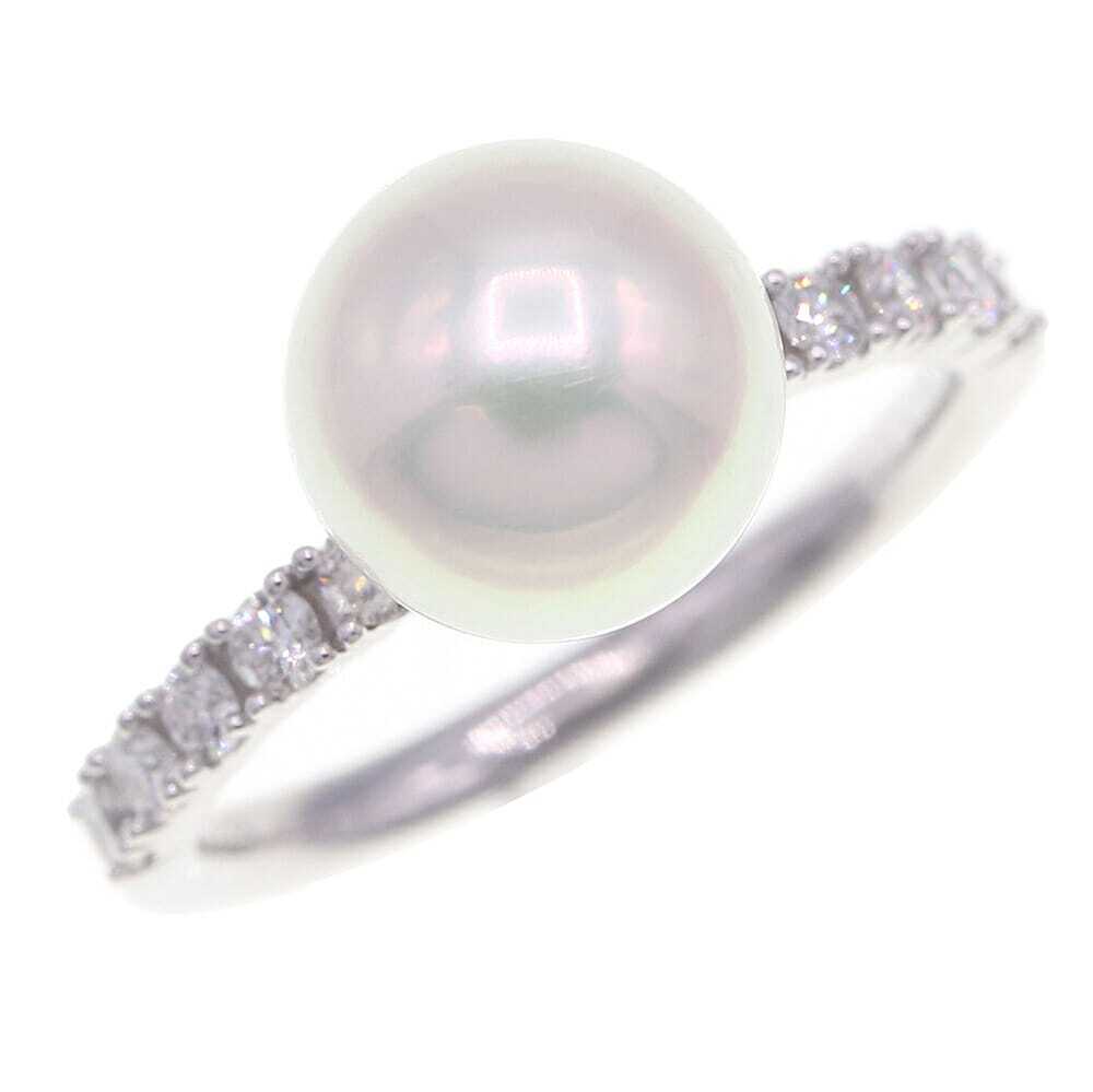 タサキ リング あこや真珠 8.2mm D0.23ct 750 WG 9号 US5 中古 指輪 ジュエリー 宝石 アクセサリー拍卖