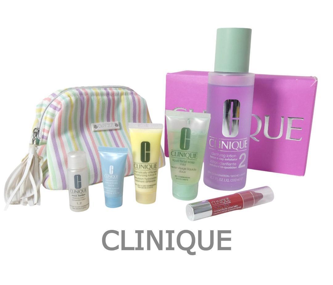 CLINIQUE クリニーク 3ステップ スキンケアセット ジェル状洗顔料×保湿ローション×角質ケア美容液×乳液×リップカラー拍卖