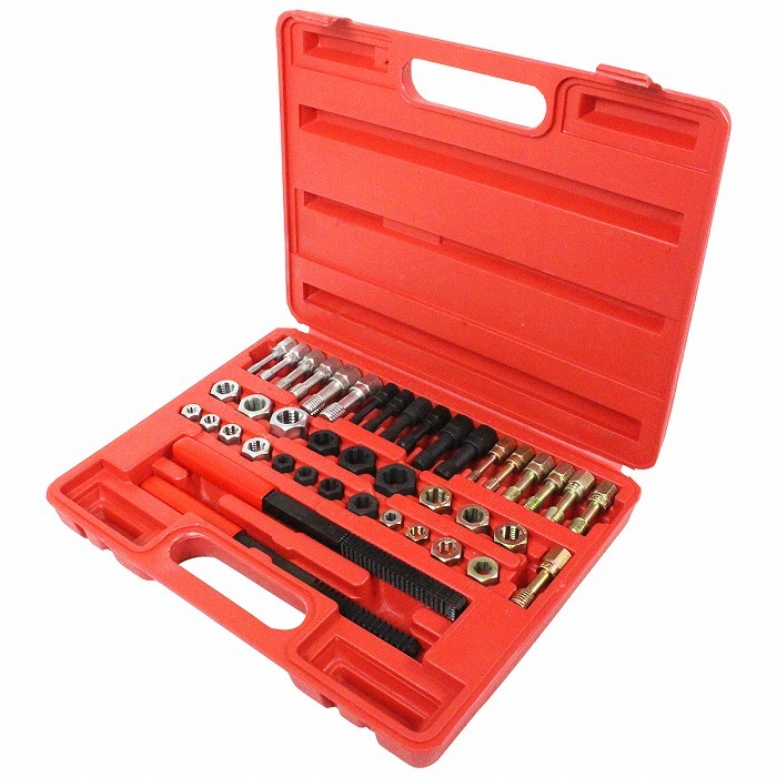 42点 セット タップ&ダイス やすり付 ボルト 式 ネジ 山 ねじ 穴 修正 修復 キット 工具 錆 ネジ 切り サビ ミリ UNF UNC mm拍卖