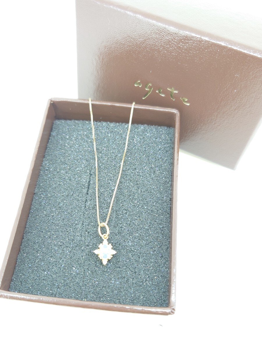 agete アガット ネックレスk10 トップk18 拍卖