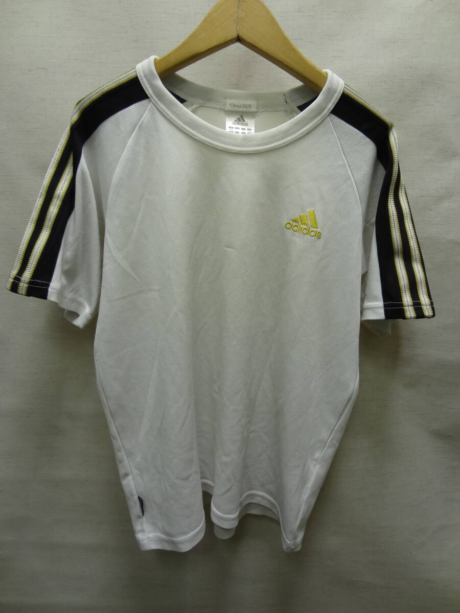 全国送料無料 アディダス adidas 子供服キッズ男の子 サッカー等スポーツ 肩ライン入り ポリエステル100% 半袖ゲームTシャツ 150拍卖
