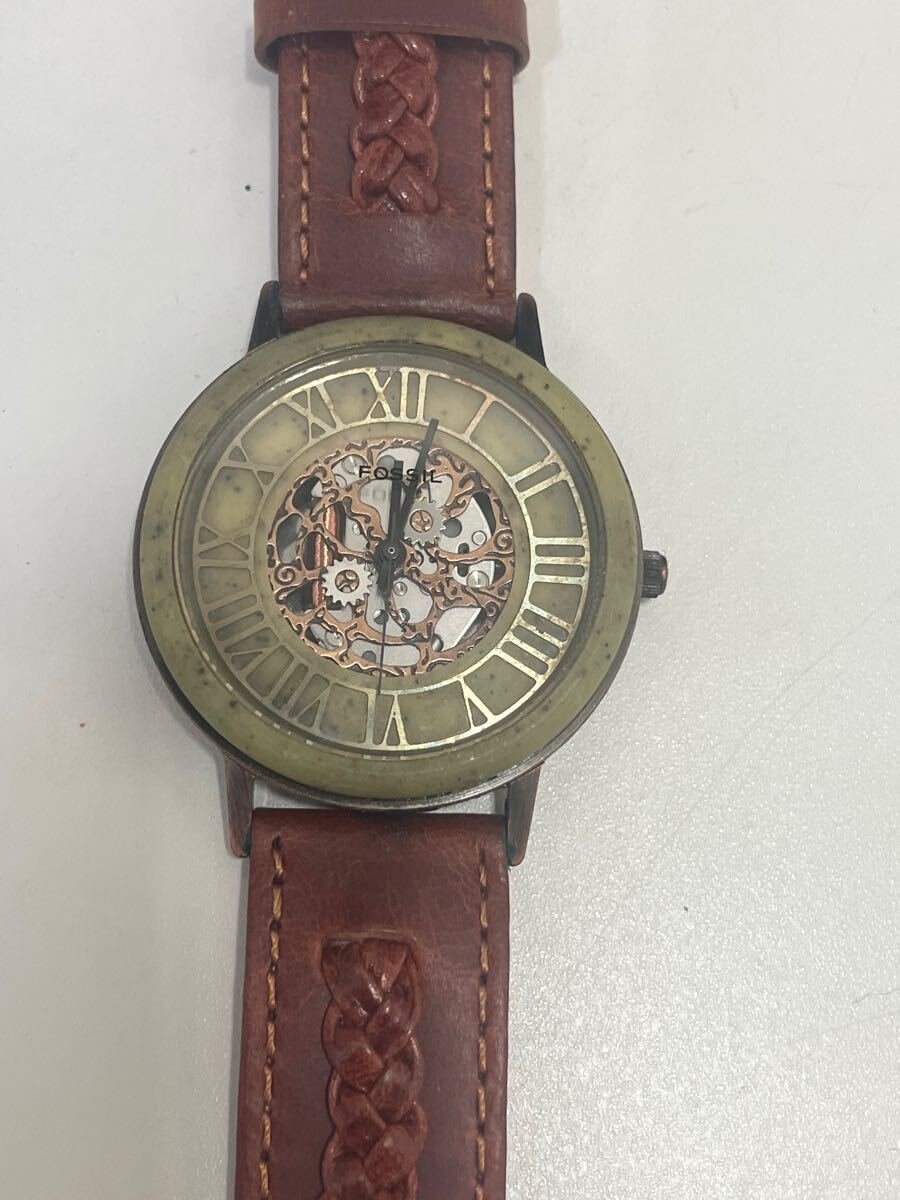 1995 FOSSIL STONE SKELETON WATCH BW-6727 フォッシル スケルトン ヴィンテージ 腕時計 動作未確認 現状品 拍卖