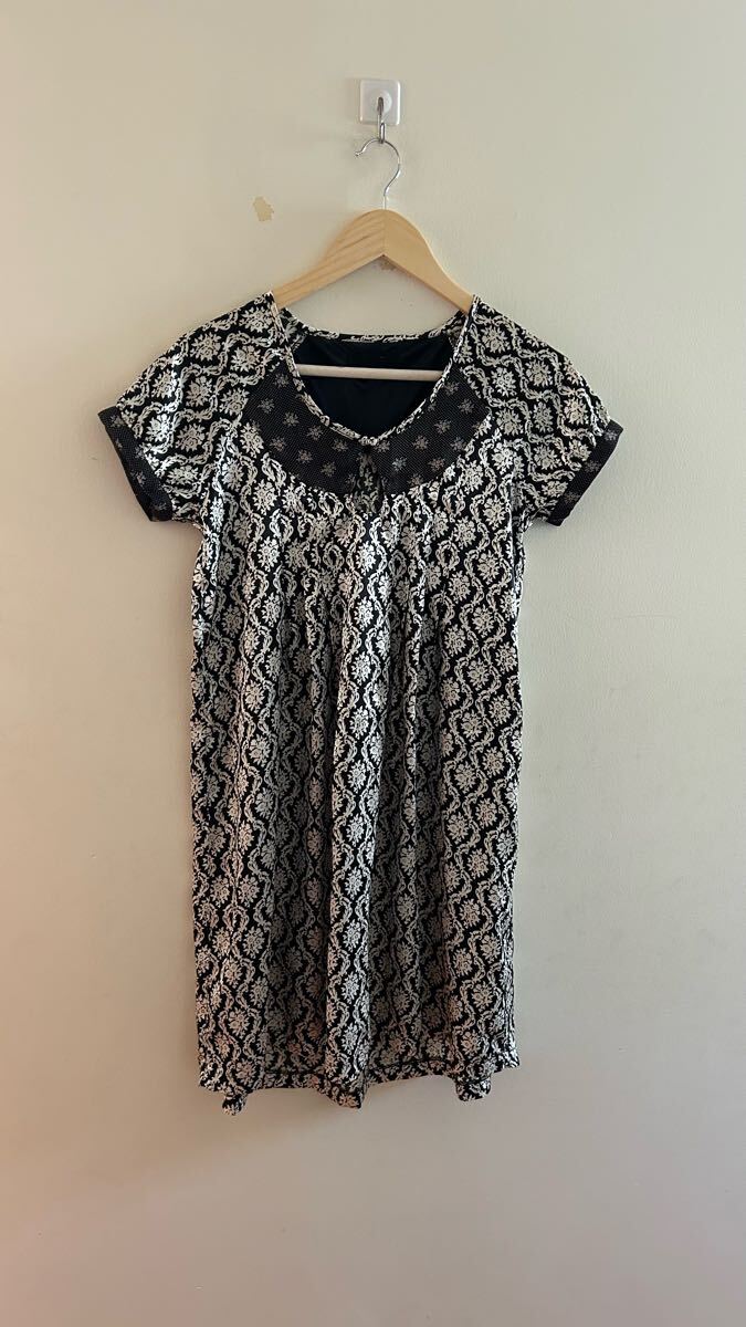 JEANASIS ジーナシス ペイズリー柄 チュニックワンピース ワンピース 黒 ブラック 拍卖