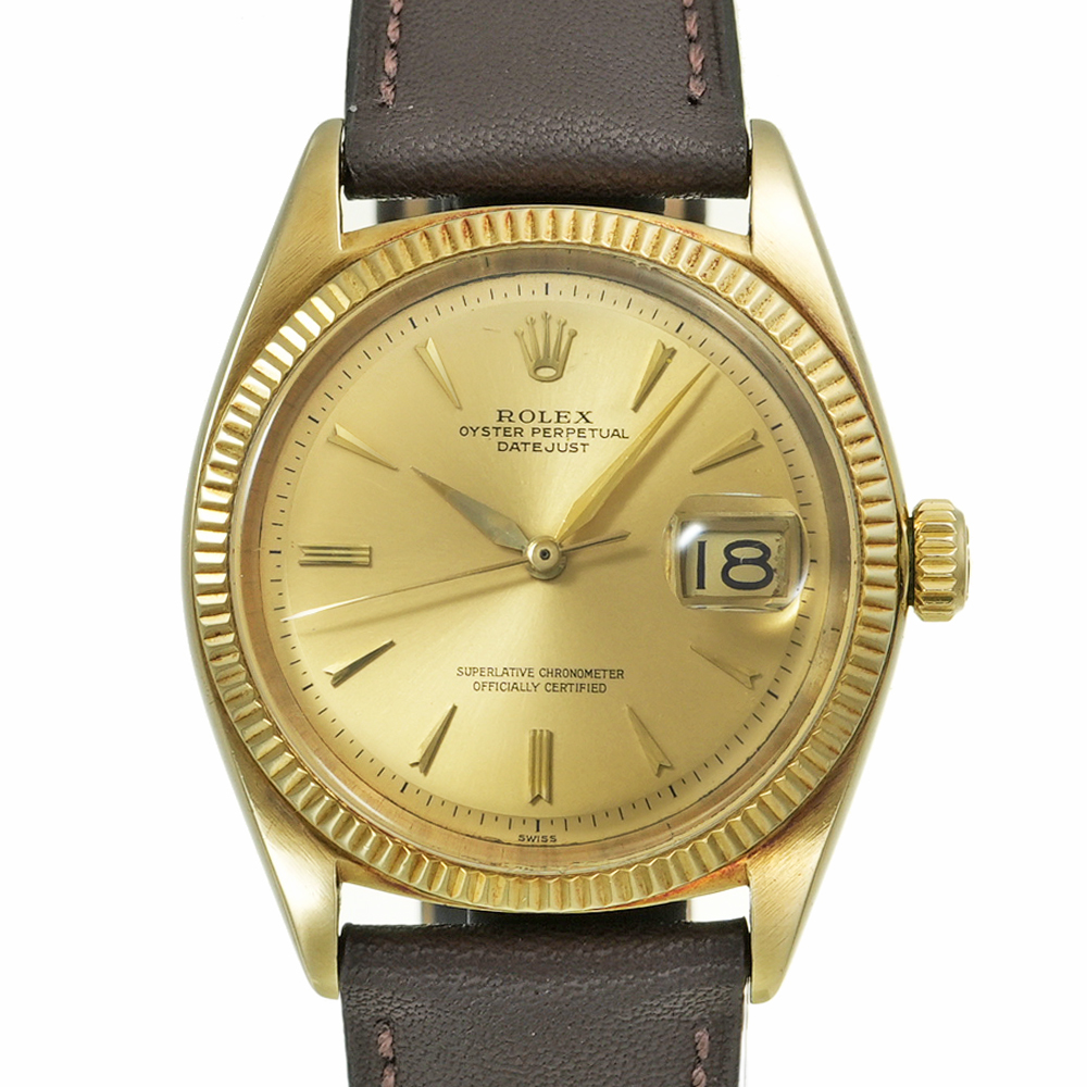 ROLEX デイトジャスト 段落ち K14イエローゴールド 1961年頃 Ref.1601 アンティーク品 メンズ 腕時計拍卖