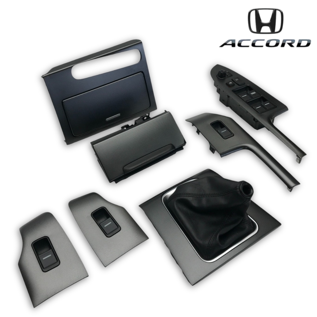 ☆アコード CL7 ユーロR 純正 カーボン調 センター シフト ウィンドウスイッチ パネル 7点セット 即決☆拍卖