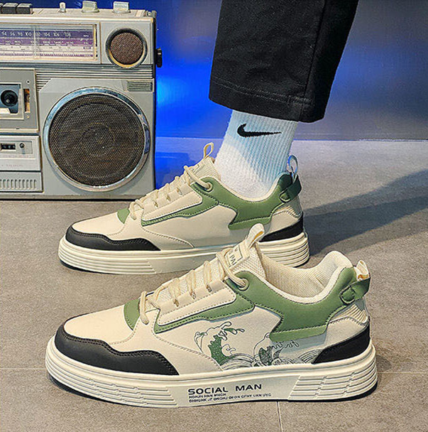 メンズ スニーカー 靴 防水 ランニングシューズ ハイカット 厚底 軽量 男性 コンフォートシューズ カジュアルシューズ グリーン 27cm拍卖