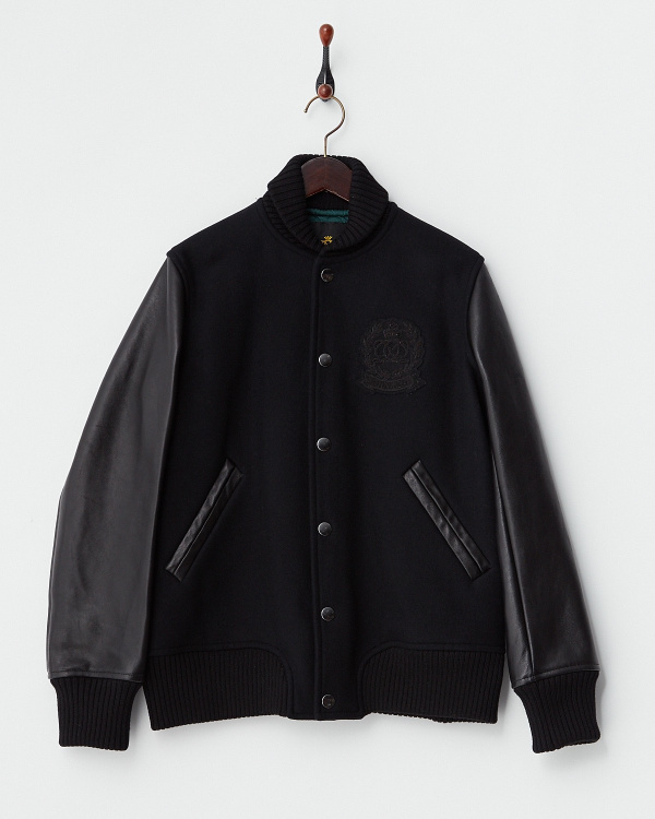 新品未使用品 Drawer ドゥロワー エンブレム刺繍 袖ラムレザー スタジャン レディース サイズ38拍卖