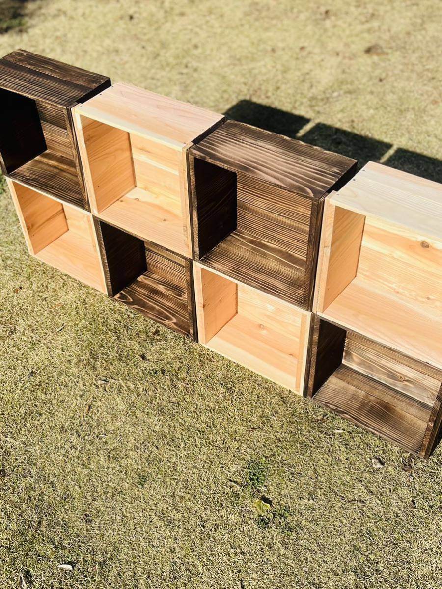 送料込み 新品 りんご箱 角小箱 8箱 / ラック シェルフ 雑貨 収納 木箱 棚DIY ガーデニング インテリア リンゴ箱 店舗什器 陳列棚 野菜拍卖