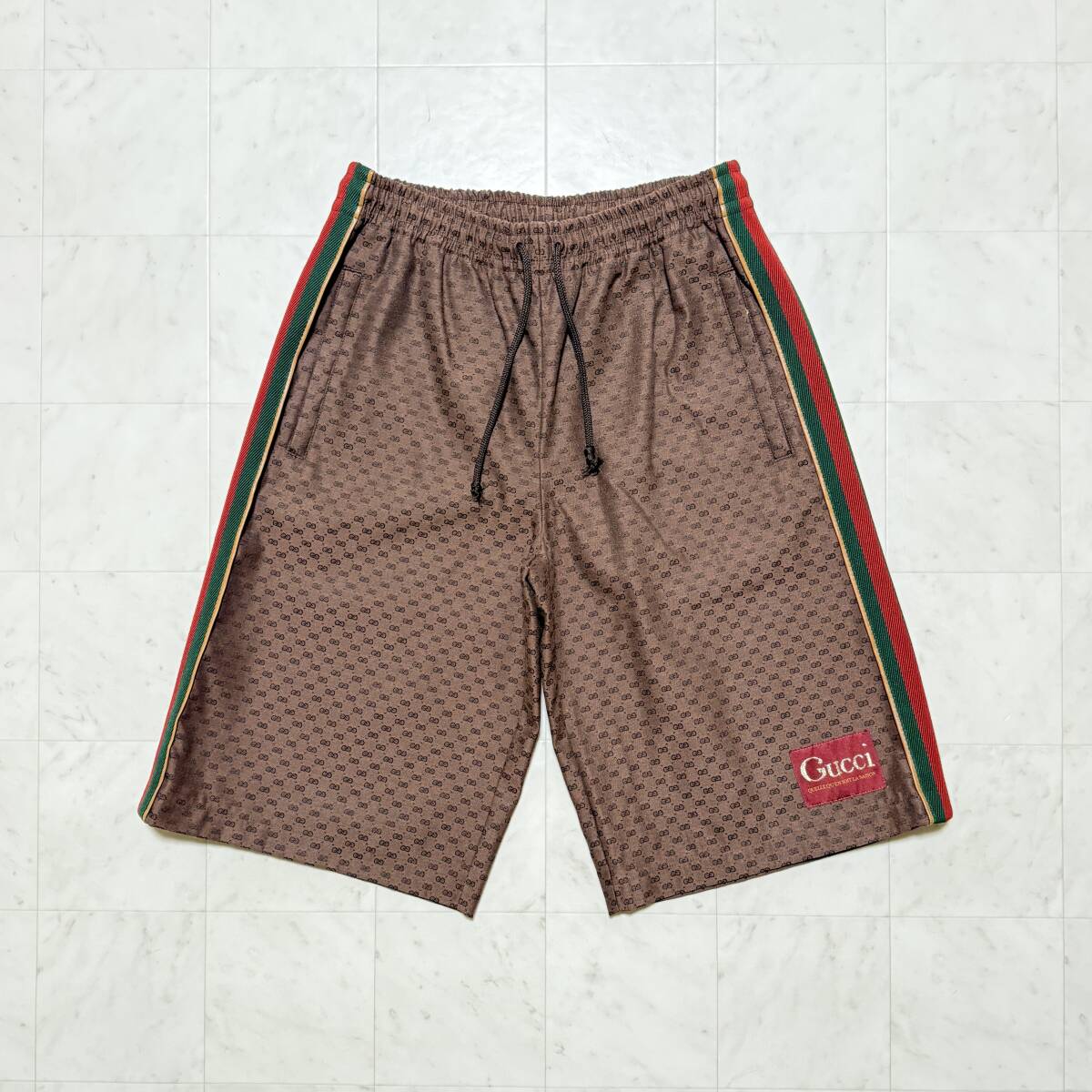 【美品】GUCCI グッチ【623220 XJCKV】21SS Printing Shorts マイクロGG ショーツ ※サンプル品※ サイズ:S ブラウン拍卖