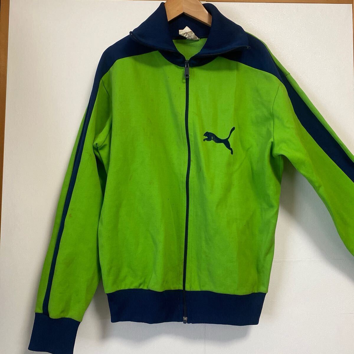 PUMA ジャージ ビンテージ ロンドンにて購入 黄緑×紺拍卖