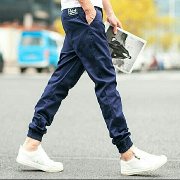 ジョガーパンツ XL ネイビー/スキニーパンツストレッチスリム小さめカラーボトムメンズ大きいサイズ拍卖