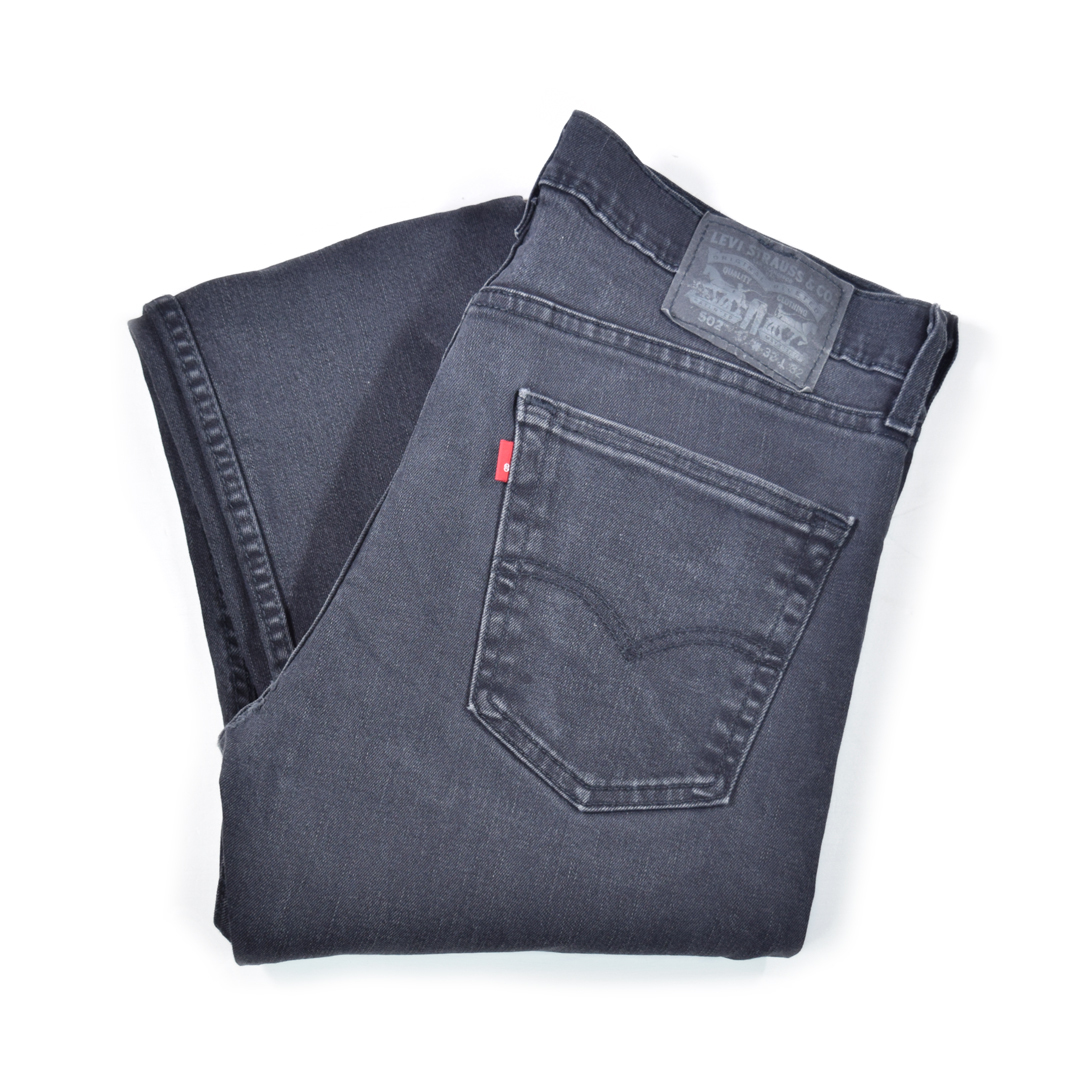 【送料無料】リーバイス 502 ブラック テーパードジーンズ デニム ストレッチ W34相当 Levis ジーパン 古着 @EA9140拍卖