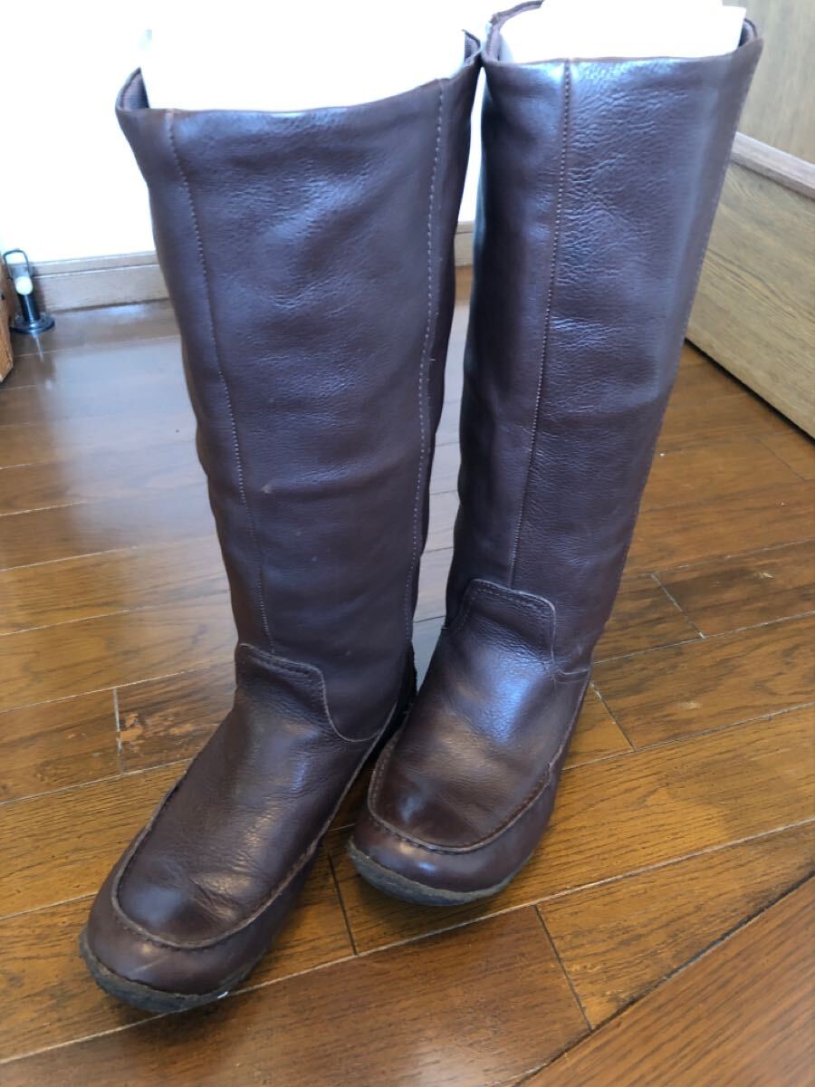 本革 ロングブーツ 40cm Daughter &Mother ダークブラウン 24.5cm拍卖