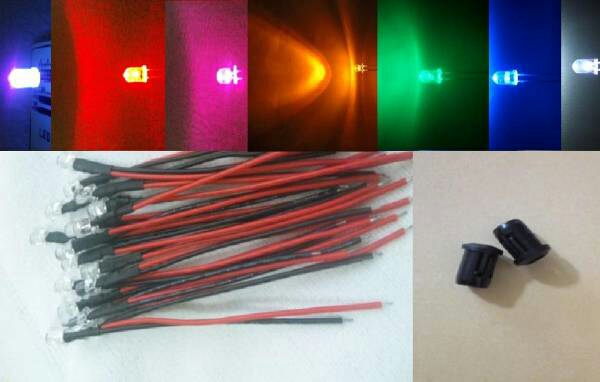 配線抵抗付きLED 10本 送料無料 24V 七色自動点滅拍卖