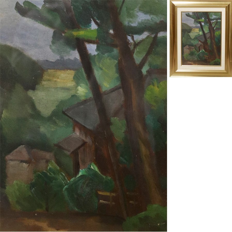 《源》【即決・送料無料】《初心だし品》河野敬 筆 板絵・油彩画 風景画/額装仕立拍卖