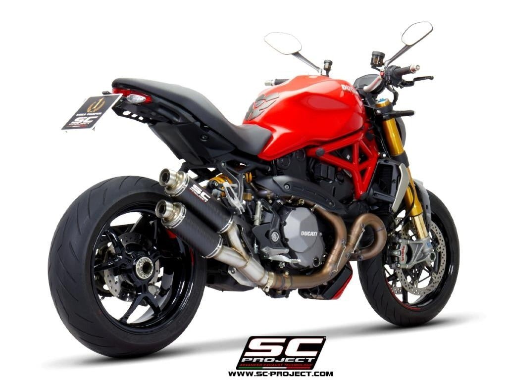 【国内在庫】SC-PROJECT SCプロジェクト GP ツイン スリップオンサイレンサー ユーロ4対応 消音バッフル付属 DUCATI MONSTER 1200 R '16 ★拍卖