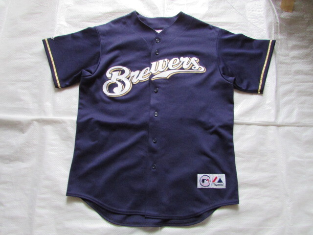 USED ミルウォーキー ブルワーズ マジェスティック社製 プリンス・フィルダー #28 ユニフォーム Milwaukee Brewers 刺繍 Lサイズ Majestic拍卖