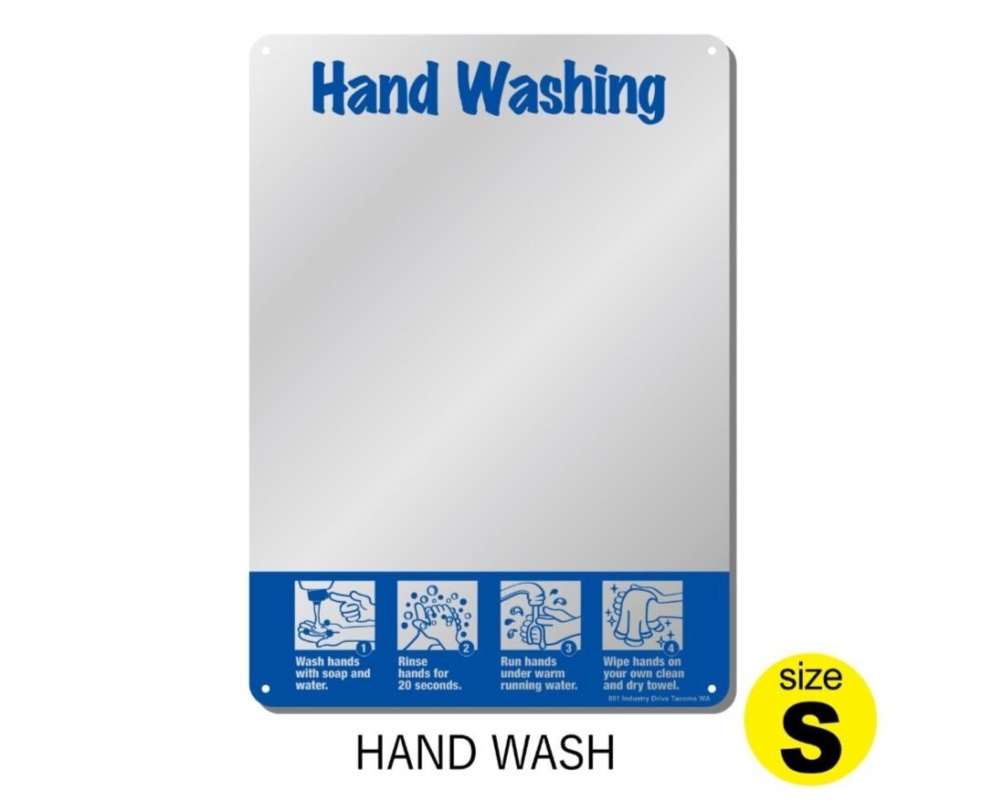【ミラーサイン・Sサイズ】※《HAND WASH・ハンドウォッシュ》 350×248mm アクリル製ミラー 工業系 アメリカン雑貨 アクリルミラー拍卖