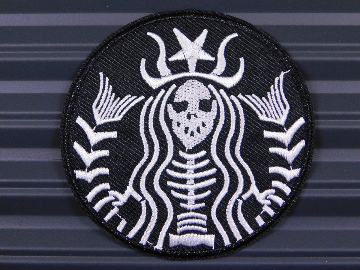 ◆送料\110◆【スカルマーメイド】※《アイロン刺繍ワッペン/骸骨・ドクロ・スタバ風》 アメリカン雑貨 刺繍ワッペン アイロンワッペン拍卖