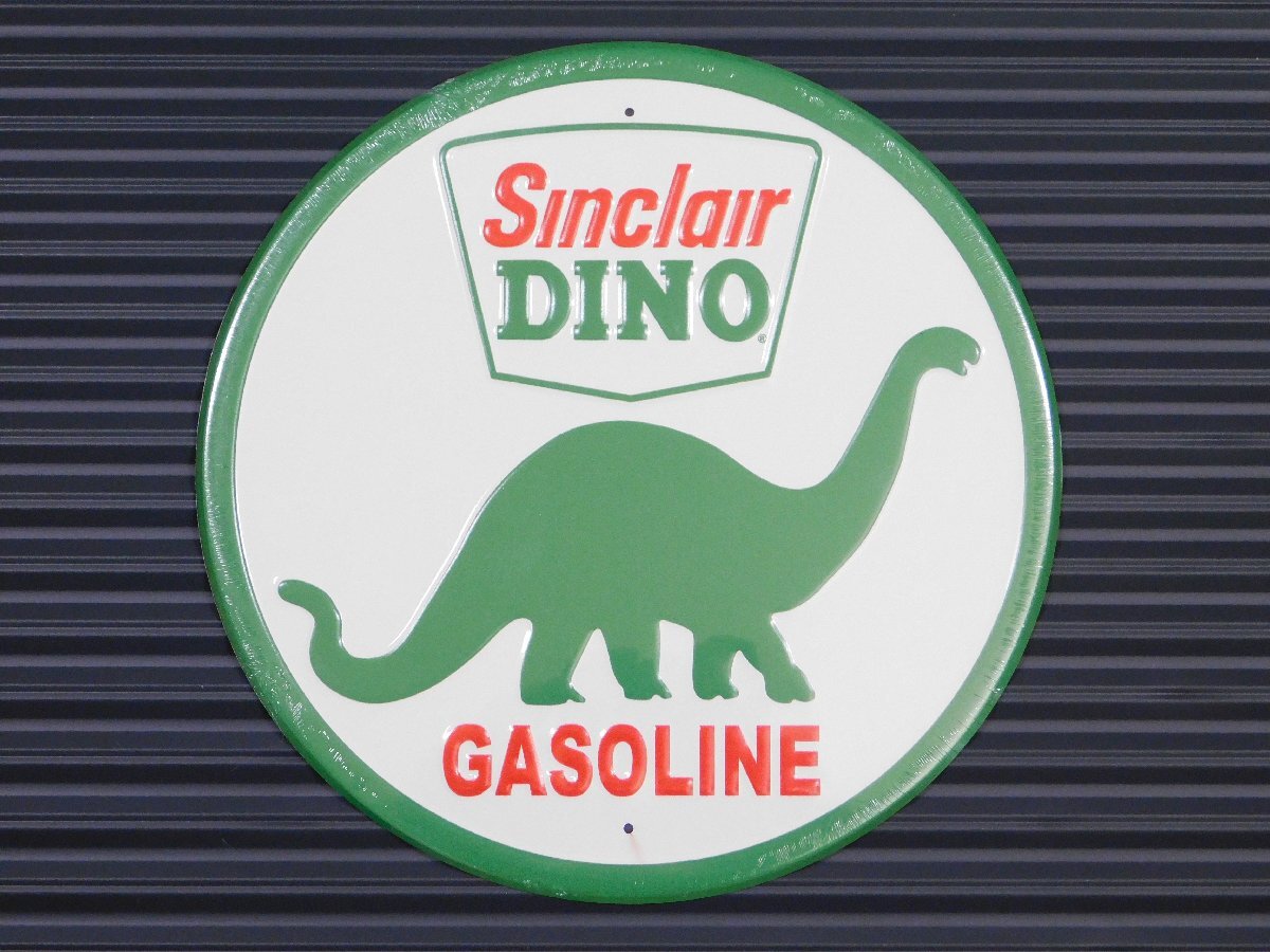 【SINCLAIR DINO・シンクレア】※《ラウンドメタルサイン》 アメリカン雑貨 広告看板 ブリキ看板 71拍卖