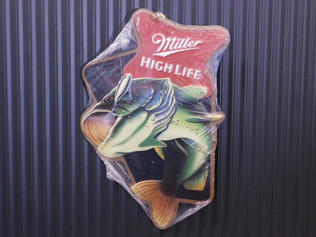 【MILLER HIGH LIFE・ミラーハイライフ】※《ラウンドメタルサイン》 アメリカン雑貨 ミラー社 シャンパンビール ブラックバス 163拍卖