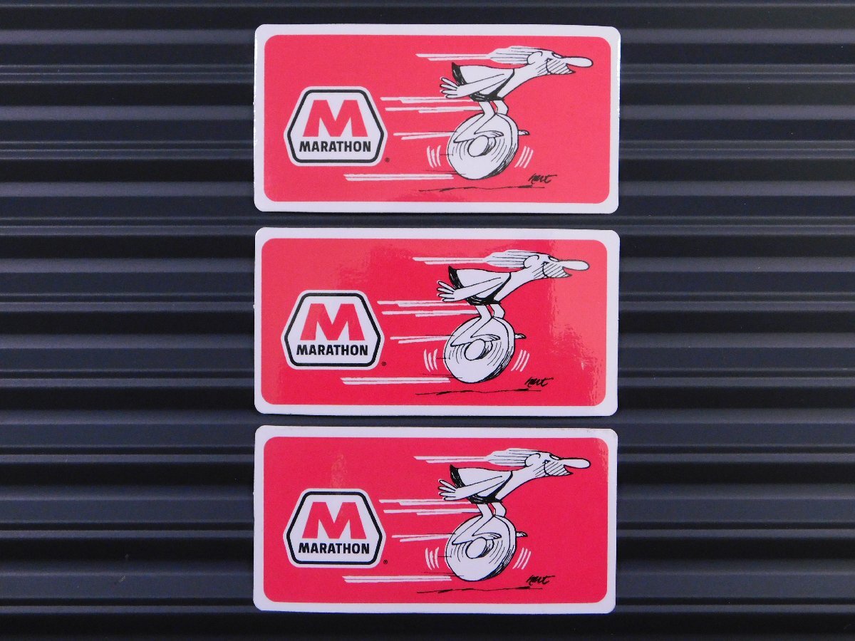 ◆送料\110◆【MARATHON・マラソン】※《レーシングステッカー/3枚セット》 (品番ms135) アメリカン雑貨 アメリカオイル企業拍卖