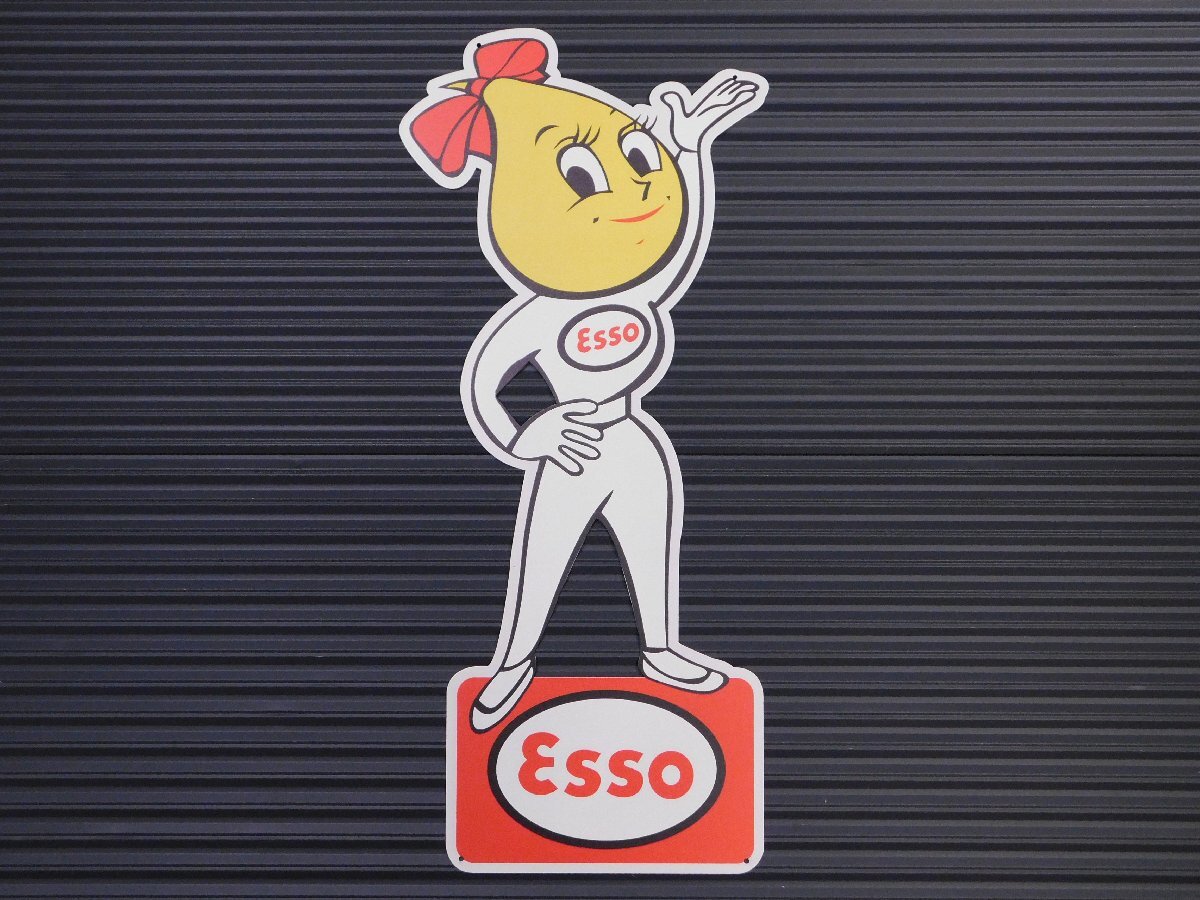 BIGサイズ【ESSO GIRL・エッソガール】※《メタルサインボード / 600×268mm》 ガレージ アメリカン雑貨 ブリキ看板拍卖