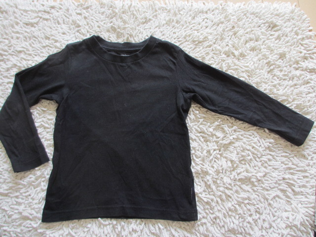 ★USED!ノンブランド 黒色 長袖カットソー・Tシャツ 110cm★拍卖