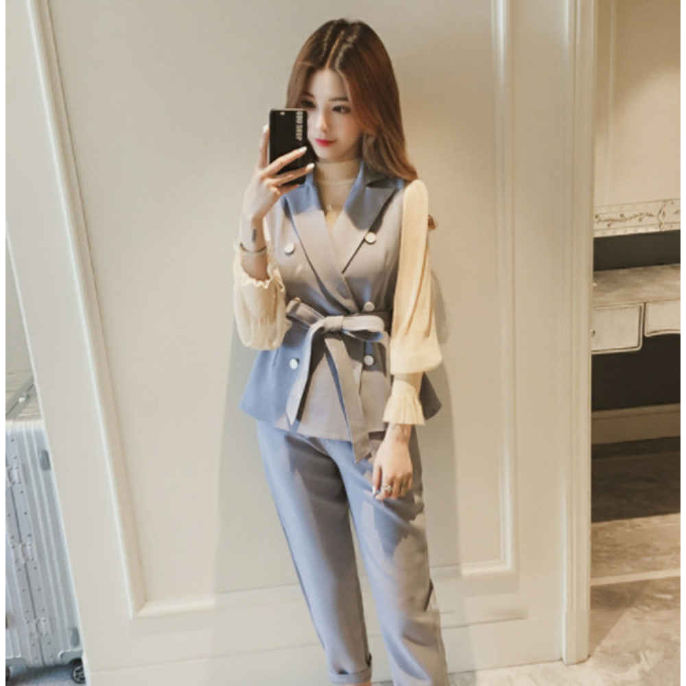 ☆ ブルー ☆ 2XLサイズ ☆ パンツスーツ レディース 入学式 入園式 おしゃれ パンツスーツ レディース セレモニースーツ フォーマルスーツ拍卖