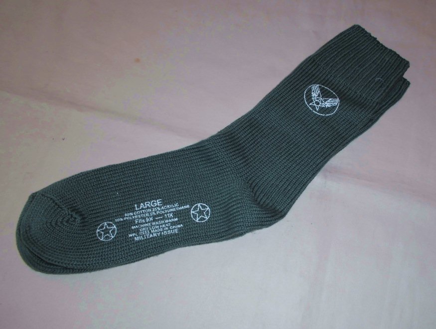 HOUSTON ミリタリーソックス 2足セット オリーブ ブーツにも最適な太糸編◎ミリタリー/アウトドア拍卖