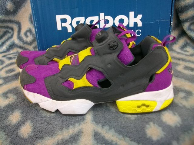REEBOK INSTA PUMP FURY 30cm US12 紫黒黄 極美品? インスタ ポンプ フューリー リーボック拍卖