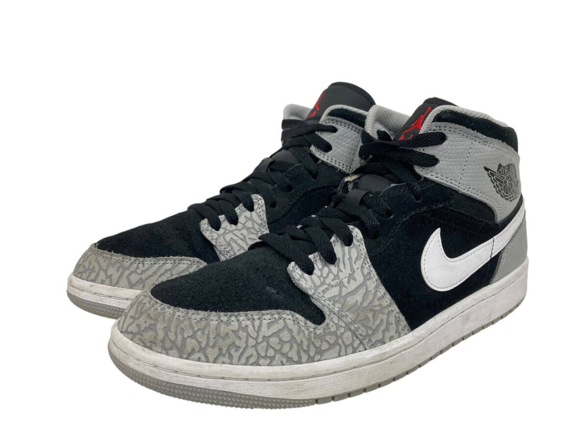 NIKE (ナイキ) AIR JORDAN 1 MID SE エア ジョーダン1 ミッド エレファント スニーカー DM1200-016 27.5cm US9.5 ブラック×グレー/028拍卖