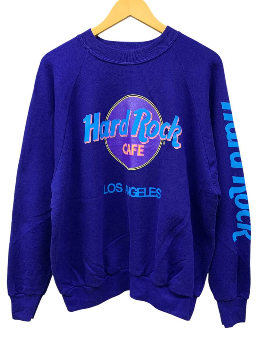 FRUIT OF THE LOOM (フルーツオブザルーム) ヴィンテージ Hard Rock CAFE ハードロックカフェロサンゼルス リプリントスエット XL 紺 /025拍卖
