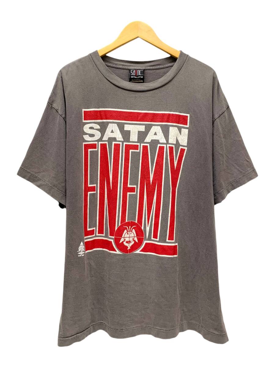 SAINT MICHAEL (セントマイケル) 22SS SATAN ENEMY TEE Tシャツ ヴィンテージ加工 グラフィックデザイン SM-S22-0000-017 XL グレー/036拍卖