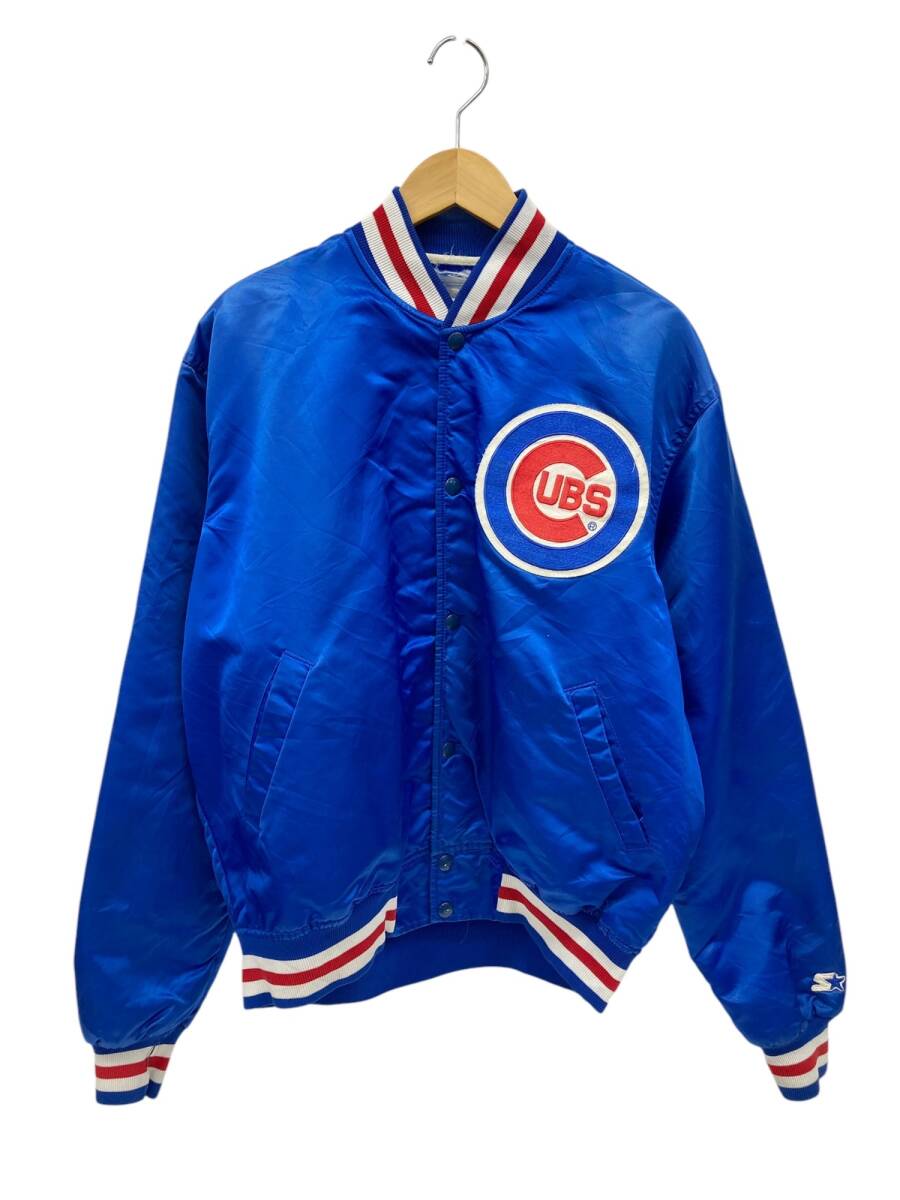 STARTER (スターター) MLB シカゴカブス CUBS サテンスタジャン 裏キルティング 中綿 90s 古着 L ブルー メンズ/028拍卖